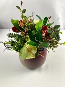 Blumenstrauß*Seidenblume*Kunstblume*Winter*Winterstrauß*Weihnachtlich*Silber - Bild 1 von 3