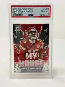 2022 Donruss Optic #MH4 Patrick Mahomes ll MY HOUSE PSA 10 - Foto 1 di 2
