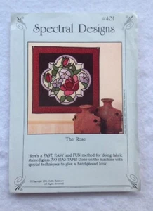 Spectral Designs The Rose Stained Glass Wall Quilt Pattern 22" x 22" #401 - Picture 1 of 4