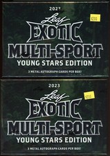 LOT OF (2) 2023 LEAF EXOTIC MULTI-SPORT HOBBY FACTORY SEALED BOXES 6 AUTOS 🔥