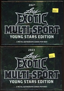 LOT OF (2) 2023 LEAF EXOTIC MULTI-SPORT HOBBY FACTORY SEALED BOXES 6 AUTOS 🔥