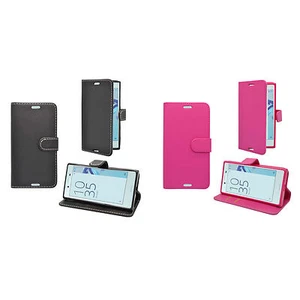 CASE FOR SONY XPERIA X COMPACT WALLET IN VARIOUS COLOURS COVER - Picture 1 of 15