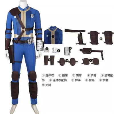 Fallout Hank Cosplay Disfraz Conjunto Mono Traje Conjunto de utilería Halloween Hombres Lote Foto 1 de 4