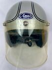 Silver Vintage ARAI Motorcycle Helmet w/ Face Shield Size 7 1/8-7 1/4" - Japan