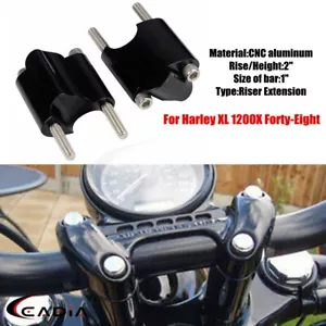 Extensión de barra elevadora de manillar de elevación de 2"" para Harley Forty-Eight XL1200X 2010-18 - Imagen 1 de 10