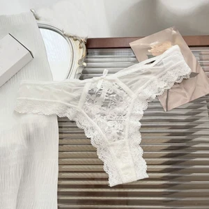 Japanese Women's Lace Thong T-back Panties Sexy Underwear Low Waist Bow Knickers - Picture 1 of 10