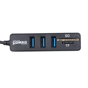 Cubo Con 3 Puertas USB 3.0 , Lector de Tarjetas SD Y MICROSD, Portátil, Negro - Imagen 1 de 1