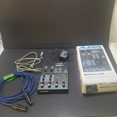 Alesis MultiMix 4 USB 4 Channel Mixer Interface Mic Line Mixing  - Image 1 of 4
