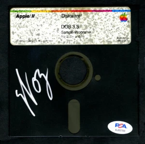 Steve Woz Wozniak SIGNED 5.25" Floppy Disk Apple II Diskware DOS PSA AUTOGRAPHED - Picture 1 of 2