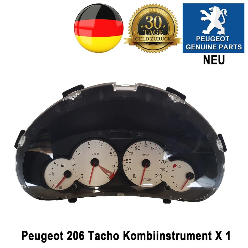 Genuine Peugeot 206 Petrol Speedometer Instrument Cluster euro - Image 1 of 4