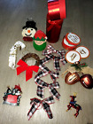 Christmas Lot Acorn Bells Plaid New Bows Coasters Elf Snwoman Candy Cane Reindee