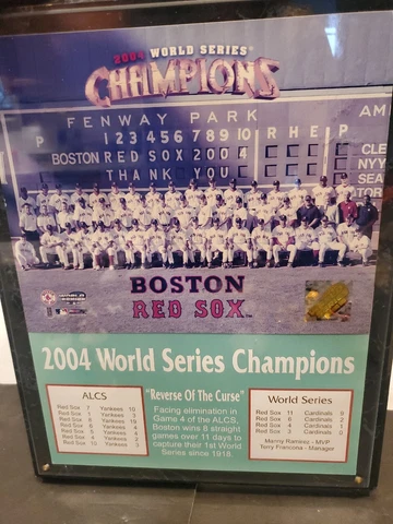 Boston Red Sox 2004 World Series Champions Photo Plaque "Reverse Of The Curse" Cover
