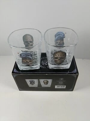 Juego de 2 vasos de colección Anne Stokes, gafas de roca diseño calavera Foto 1 de 4