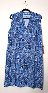 IBKUL Sleeveless Drawstring Dress Size Extra Large Purple and Blue Golf UPF 50 - Bild 1 von 18
