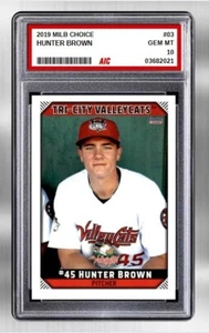 2019 Hunter Brown Minor League Rookie #03 Tri-City Valleycats Graded 10 - Picture 1 of 6