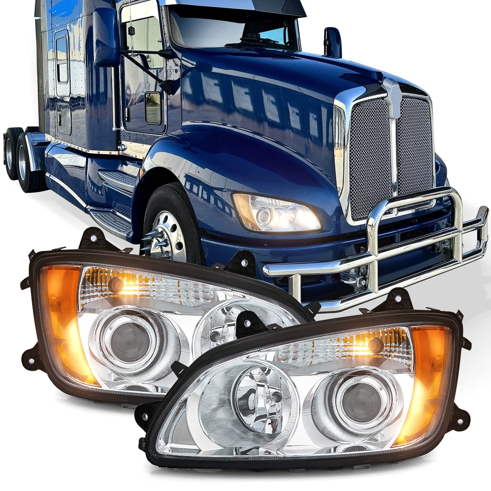 Par de proyectores de faros para Kenworth T170 T270 T370 T470 T440 T660 2008-2016 Foto 1 de 4