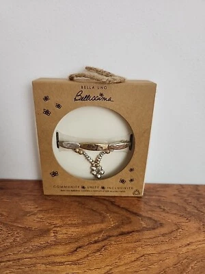 Pulsera elástica inspiradora Bella Uno Bellissima reciclada plateada UNITY Foto 1 de 3
