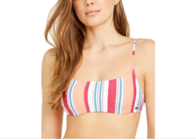 NWT! Roxy Juniors' Women's Striped Hidden Underwire Bralette Bikini Top Sz M - Image 1 of 2