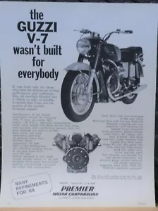 Moto Guzzi V 7 1967 anuncio impreso para motocicleta - Imagen 1 de 1