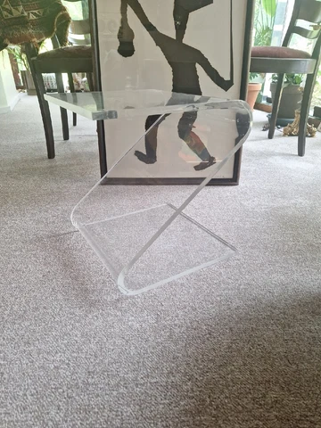 Mid Century Modern Designer Z Lucite Side Table Laverne Attributed Cover