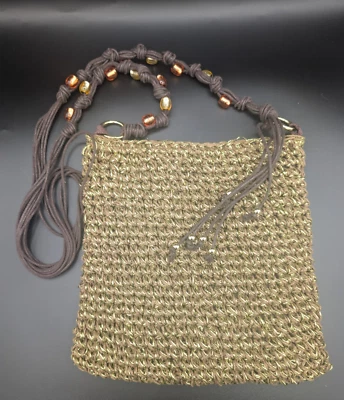 Bolso Bandolera Sun N Sand Correa de Rafia Tejido Dorado Foto 1 de 4