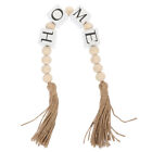  Wood Home Letters Block Bead Garland With Tassels Tiered Tray Ornament Beaded