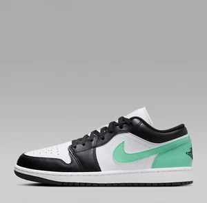 Nike Air Jordan 1 Low Sneakers Shoes White/Green Glow/Black 553558-131 US 7-12 - Picture 1 of 8