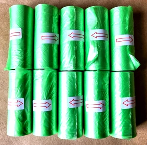 DOG PET WASTE POOP BAGS UNSCENTED REFILL ROLLS *** 10 ROLLS/15 BAGS PER ROLL *** - Picture 1 of 3