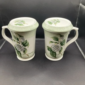 2 Hankook Super StrongCamellia Tea Cups #1420 Coffee Mugs With Covers/saucers PG - Picture 1 of 14