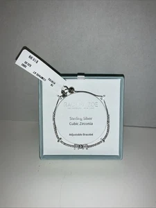 Rachel Zoe MOM Sterling Silver Bracelet Cubic Zirconia Adjustable MOTHER’s Gift - Picture 1 of 3
