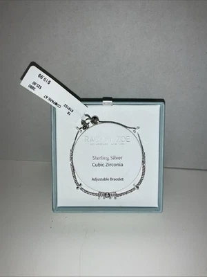 Brazalete de plata esterlina Rachel Zoe MAMÁ circonita cúbica ajustable regalo MADRE’s Foto 1 de 3