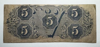 1862 $5 Confederate States of America Note CS-53 - Image 1 of 2