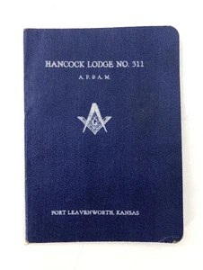 Freimaurer Satzung 1916 Hancock Lodge Nr. 311 Fort Leavenworth Kansas AF AM Buch - Bild 1 von 9