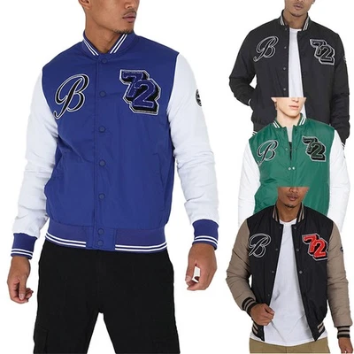 BRAVE SOUL BRODY Mens Bomber Jackets Baseball Varsity Classic Top Winter Outwear - Image 1 of 4