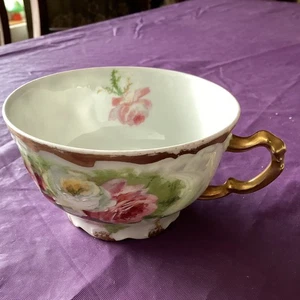 Taza de té antigua de porcelana Limoges J.P. - Imagen 1 de 3