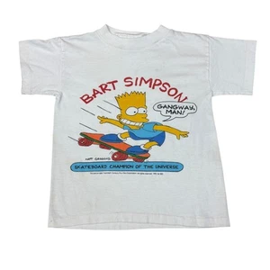 Vintage 90s The Simpsons Bart Skateboard Champion Shirt Youth Small - Picture 1 of 13