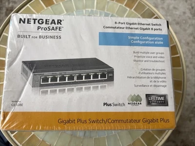 Netgear GS108E 8-Port Gigabit Ethernet Smart Managed Plus Switch GS108E-300NAS - Image 1 of 3