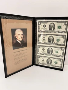 Sheet of 4 Series 2003-A $2 Boston Massachusetts ￼in Folder - Picture 1 of 13