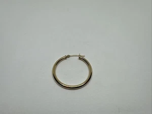 10K Yellow Gold Ladies Men's Hoop Single Earring, 0.51g, 28mm - Picture 1 of 11