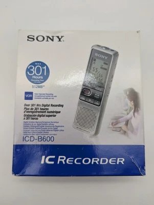 Sony IC Recorder ICD-B600 Handheld Portable Voice Recorder Silver New Open Box - Image 1 of 4