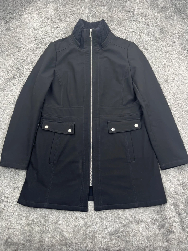 Chaqueta Siena Studio Mujer Grande Negra Softshell Cremallera Completa Utilidad Gabardina Y2K Foto 1 de 4