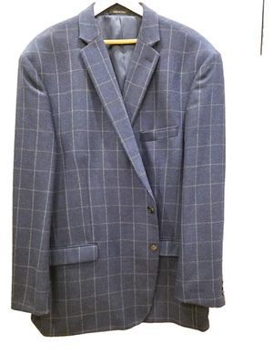 Jaqueta Blazer Lauren Ralph Lauren Masculina 54T Lã Marinha Xadrez Janela Casaco Esportivo - Imagem 1 de 4