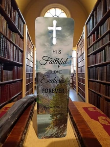 Bible Verse Bookmark W/Hollow Cross Christian Bookmark, 30 Landscape Styles. - Picture 1 of 7