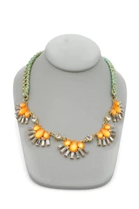 Collar Vintage Tono Dorado Estrás Acrílico 20" - Imagen 1 de 8