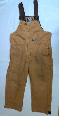 Walls Work Wear Bib Overalls Duck  Brown Canvas Insulated Mens XL Short 42-44 - Image 1 of 4