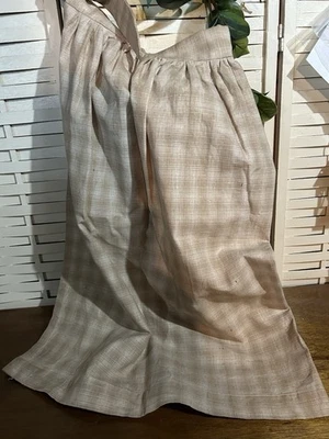 tea stained Prairie Homestead Apron In Tan Plaid Homespun Fabric - Image 1 of 2