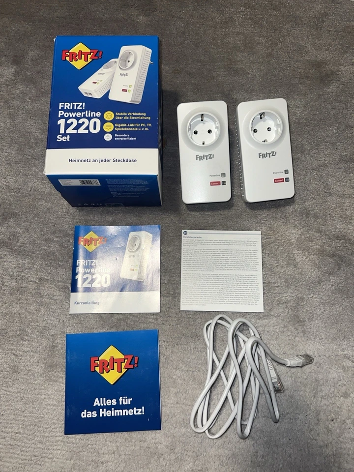 AVM FRITZ Powerline 1220 Set Gigabit-Netzwerkanschlüsse 2-er Set. - Bild 1 von 1