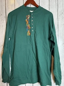 The Disney Store Tigger Embroidered Long Sleeve Henley Style Medium Pooh Bear - Picture 1 of 6