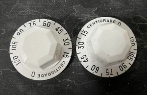 2 x Robertshaw weiß 50 mm Universal Gasthermostat Ventil Steuerknopf 0-120 °C - Bild 1 von 6
