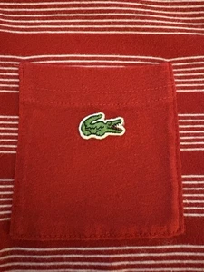 Lacoste - Boys Cotton Polo Shirt, Red With White Stripes, Size 12 - Picture 1 of 7
